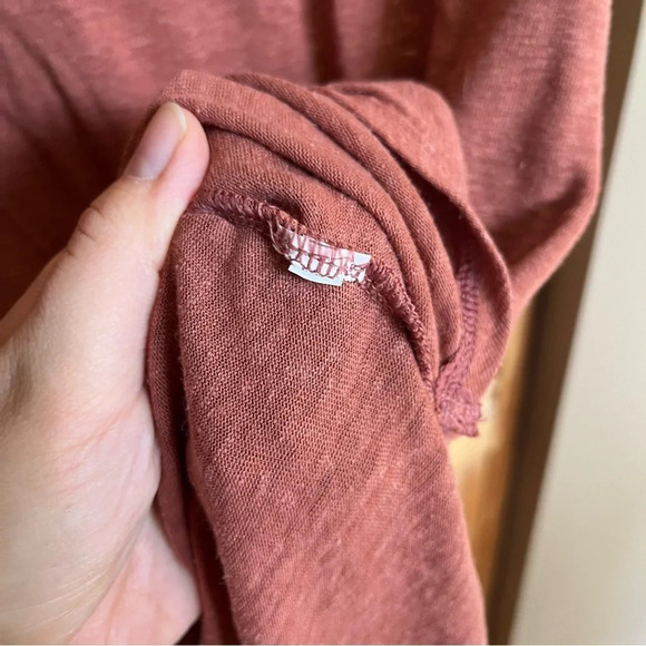 Aerie Dress Womens M Red Tank Scoop Neck Sleeveless Linen Blend Midi Solid - Picture 6 of 9